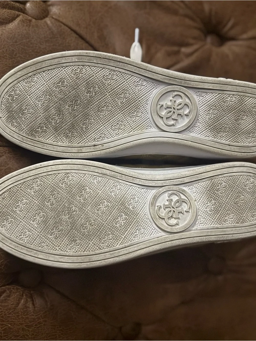 Guess Women's Gold Quilted Lace-Up Sneakers